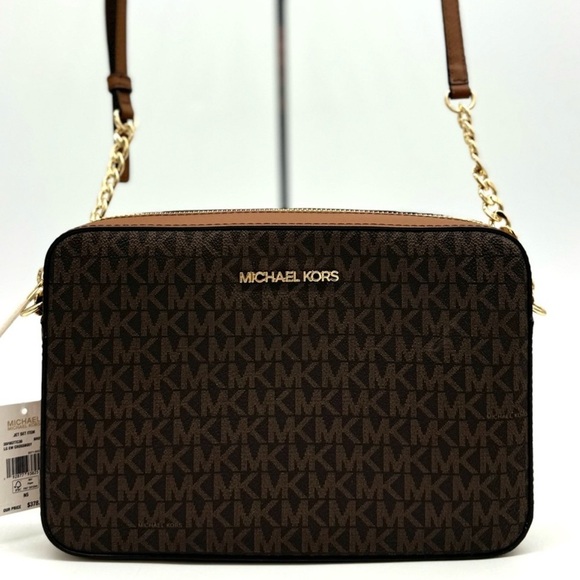 Michael Kors Large Jet Set Item EW Crossbody Bag Brown - Picture 1 of 9